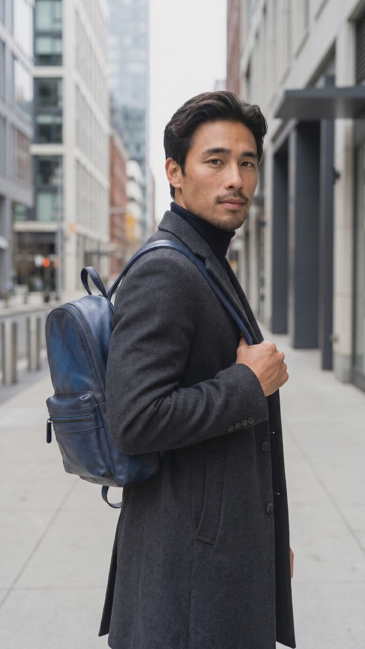 The Roberto - Men's Italian Leather Backpack – Crafted Elegance (Copy)